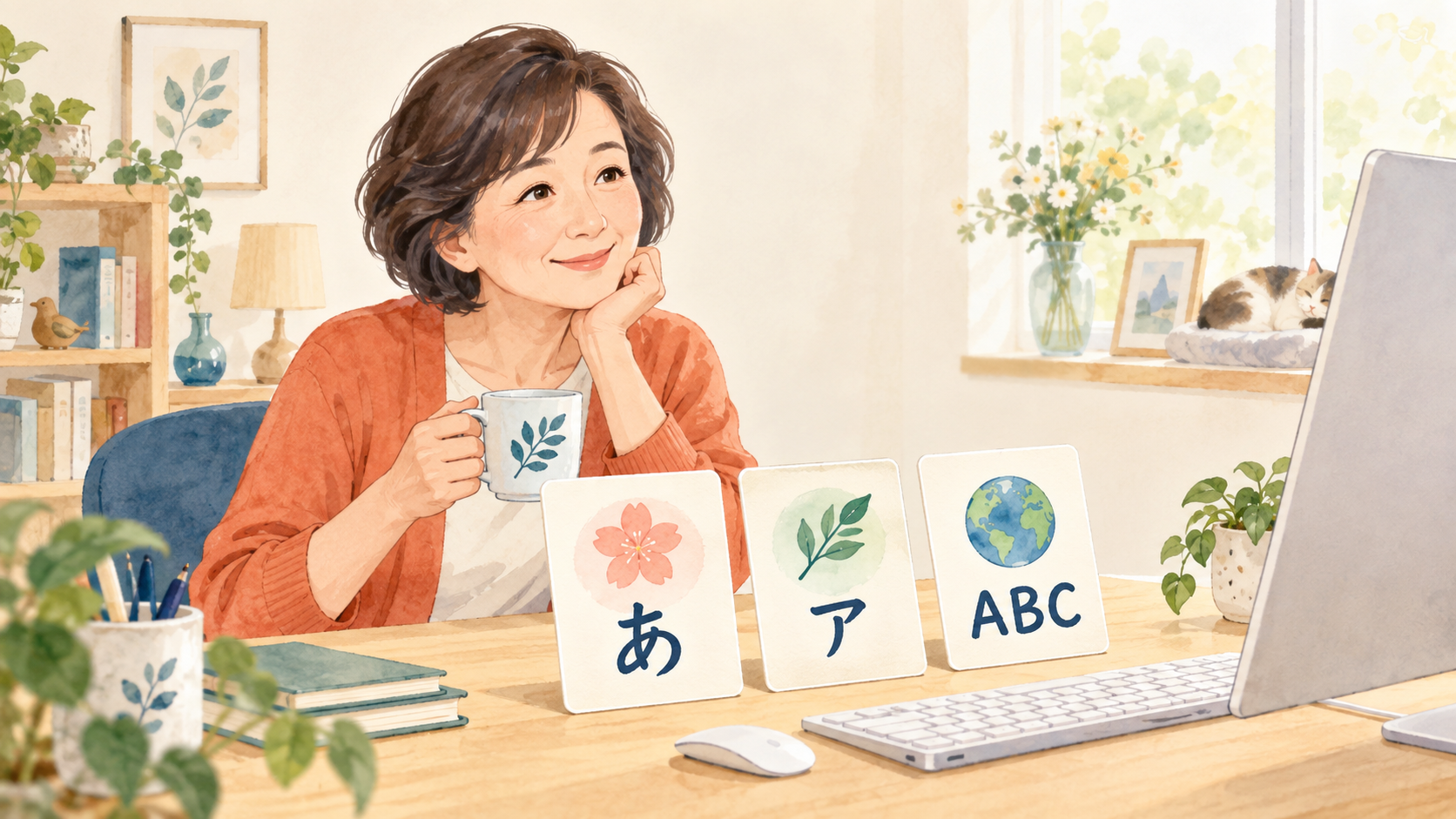 入力中の文字の種類をキーボードで切り替えるイメージ