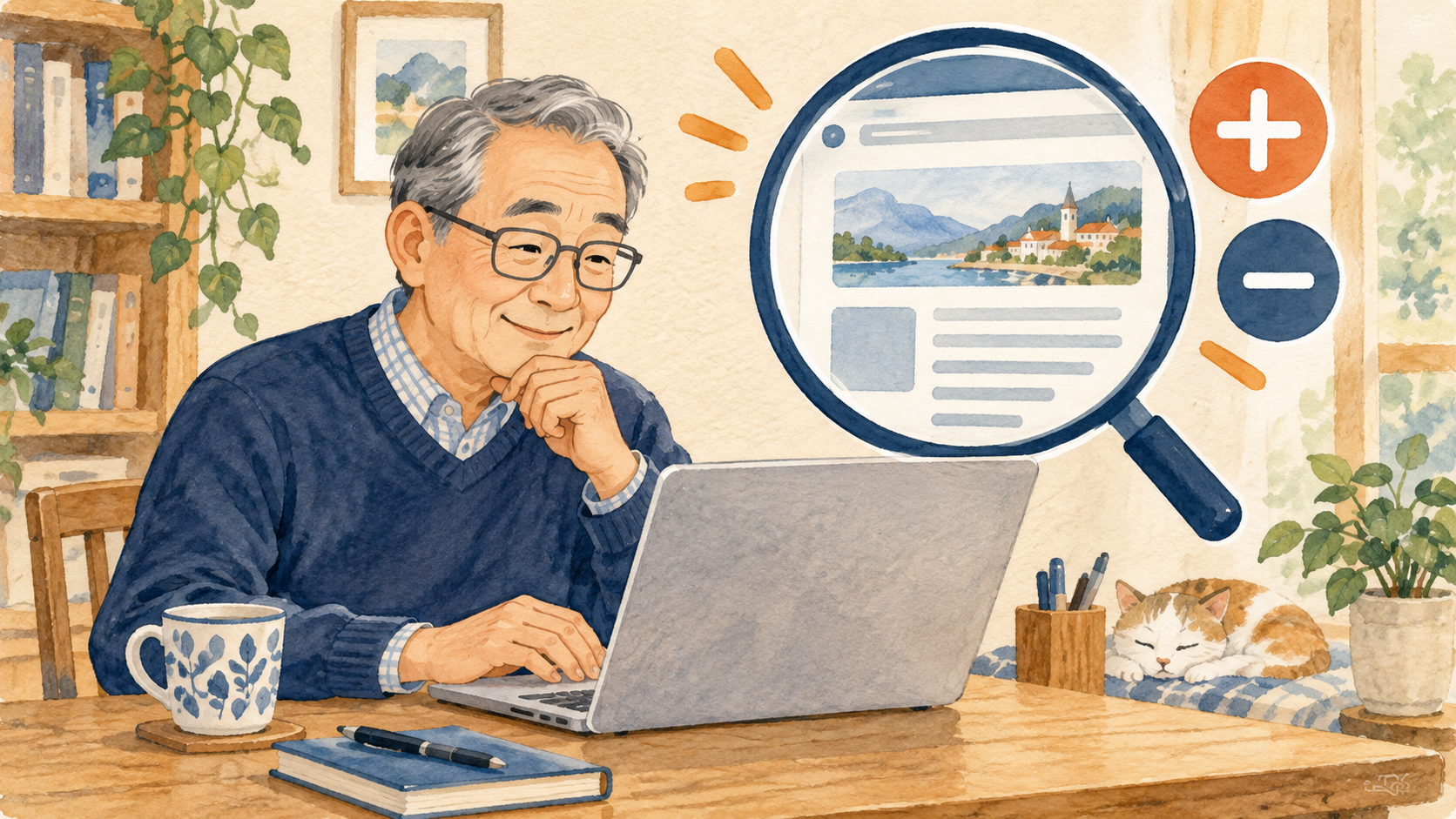 Webページを拡大して読みやすくするイメージ