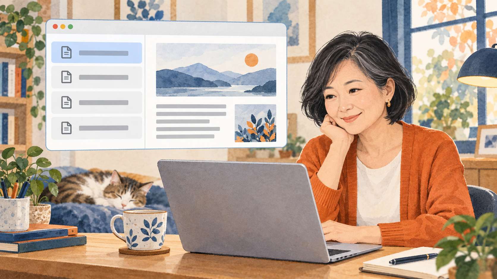 ブラウザーのタブを左側へ縦に並べて見比べるイメージ
