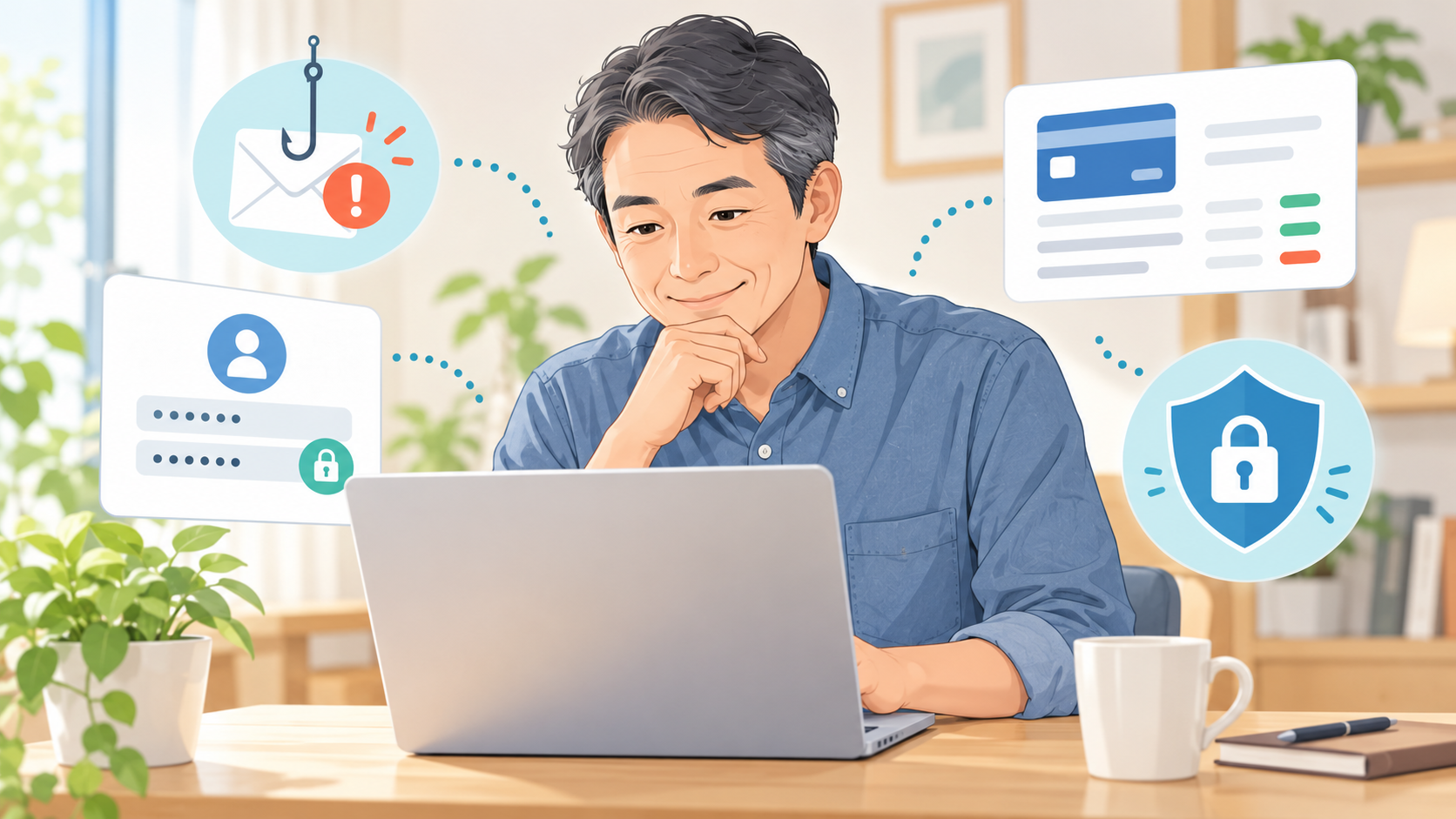 個人情報流出後にアカウントと明細を確認する様子