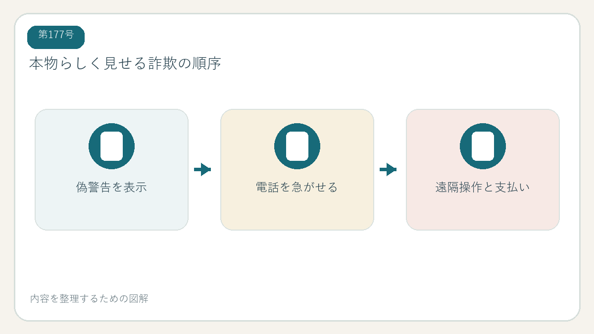 本物らしく見せる詐欺の順序