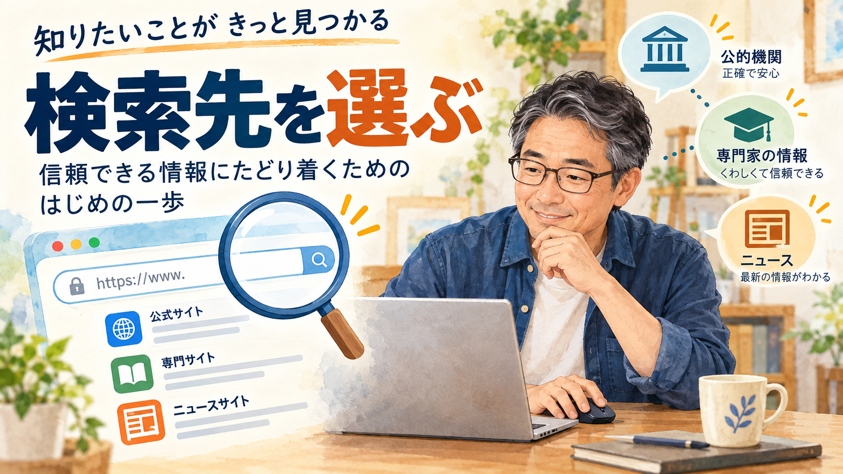 アドレスバーから使う検索先を選ぶイメージ
