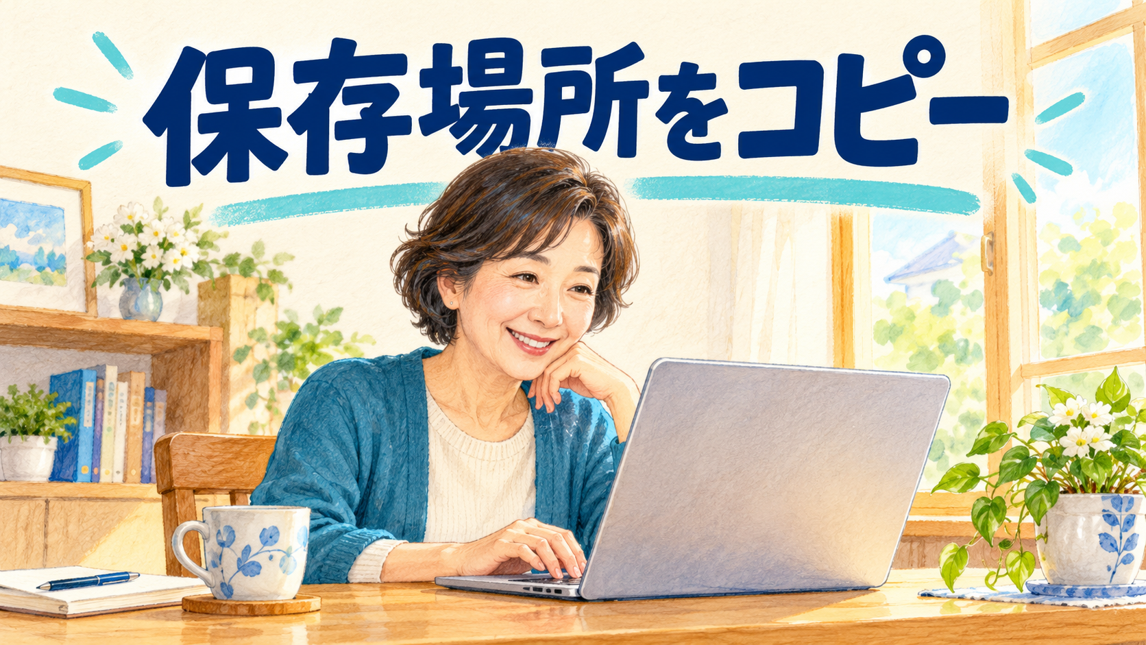 保存場所をコピーを紹介するイメージ
