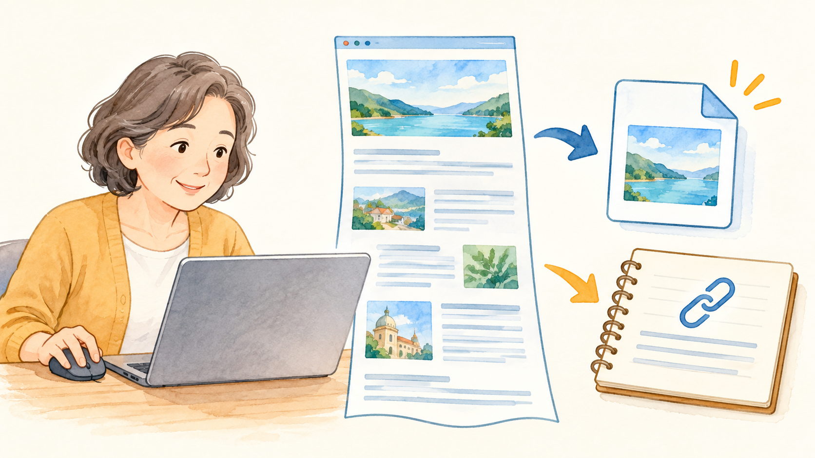 画像ファイルと元ページのURLメモのイメージ