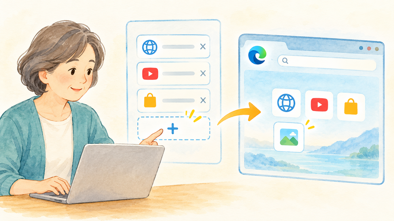 URLカードを設定一覧に一枚追加のイメージ