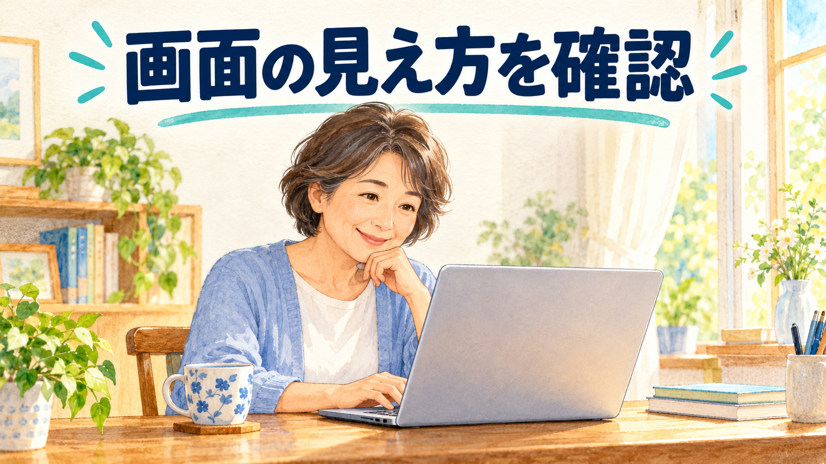 画面の見え方を確認を紹介するイメージ