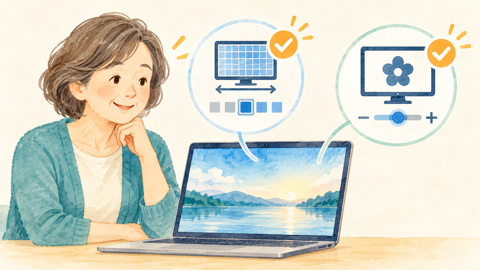 推奨の設定にチェックが付いた概念図のイメージ